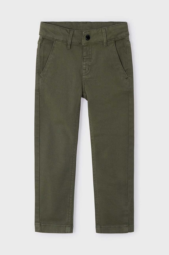 Mayoral pantaloni de bumbac pentru copii relaxed fit bumbac verde 4541.5G.Mini.9BYH