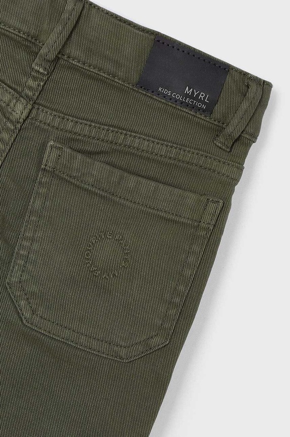 Mayoral pantaloni de bumbac pentru copii relaxed fit 4541.5G.Mini.9BYH verde AW24