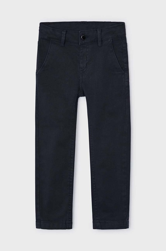 Mayoral spodnie bawełniane dziecięce relaxed fit 4541.5G.Mini.9BYH niebieski AW24