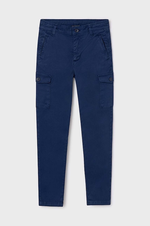 Mayoral spodnie dziecięce cargo slim 7533.7B.Junior.9BYH granatowy AW24