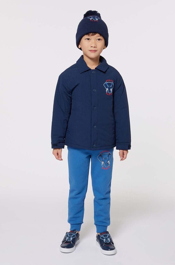 Дитячі спортивні штани Kenzo Kids трикотаж блакитний K60799.