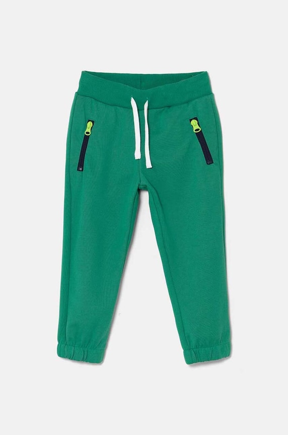 United Colors of Benetton pantaloni de trening pentru copii tricotaj verde 330SGF03Z.P.Seasonal