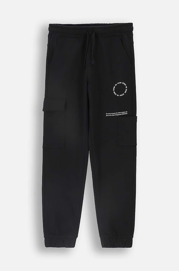 Coccodrillo spodnie dresowe bawełniane dziecięce ZC4120201DBJ czarny AW24