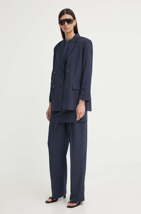 Nohavice 2NDDAY 2ND Carter - Pinstripe 2244160170 tmavomodrá AW24