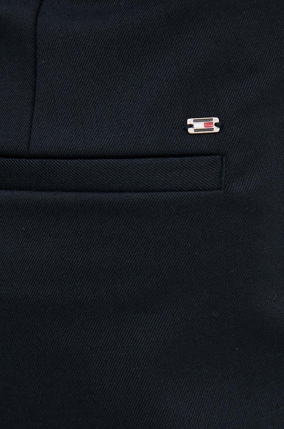 Hlače s primjesom vune Tommy Hilfiger mornarsko plava WW0WW42229