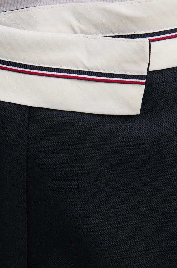 Hlače s primjesom vune Tommy Hilfiger WW0WW42229 mornarsko plava