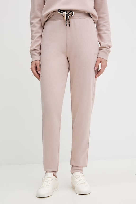 BOSS spodnie lounge damskie CP Stripe Pants Cuff beżowy 50524759