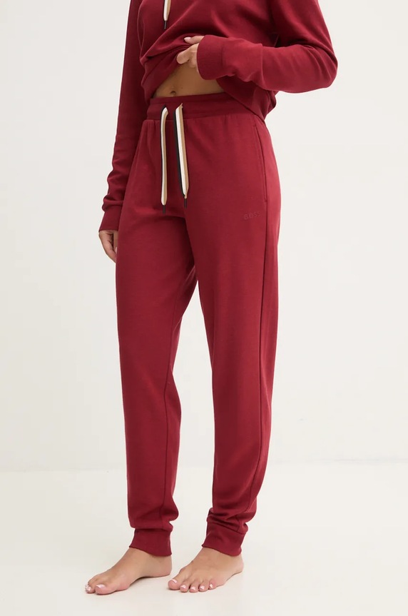 BOSS pantaloni loungewear da donna CP Stripe Pants Cuff maglia granata 50524759