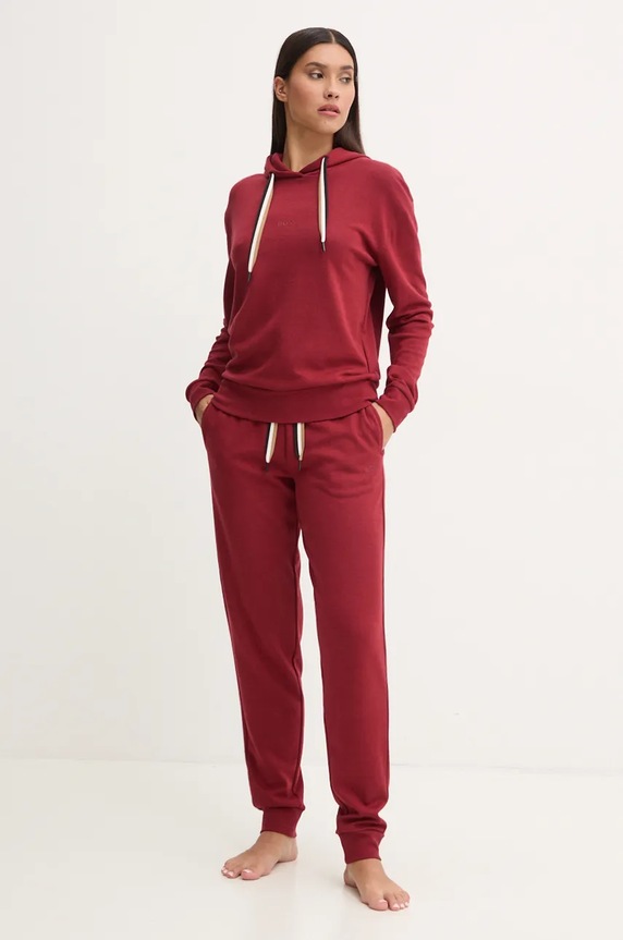 BOSS pantaloni loungewear da donna CP Stripe Pants Cuff 50524759 granata SS26