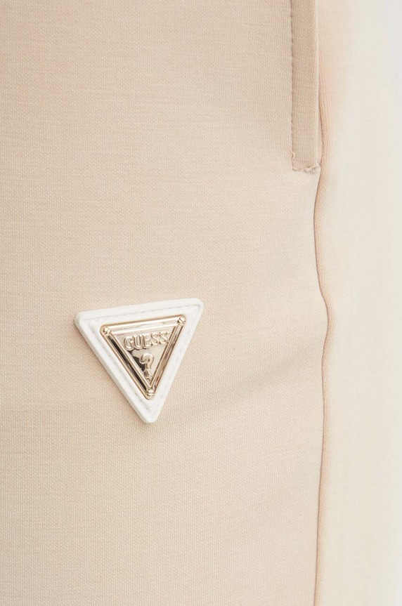 Guess spodnie dresowe OLYMPE beżowy V4YB08.KCAY2