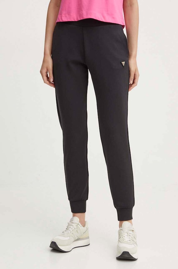 Tepláky Guess OLYMPE pletenina čierna V4YB08.KCAY2