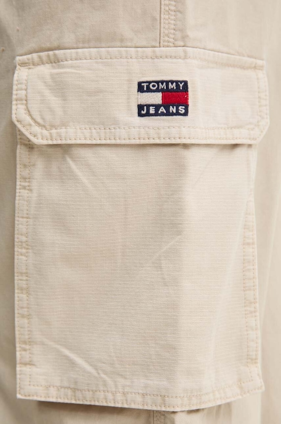 Tommy Jeans pantaloni de bumbac bej DW0DW18507