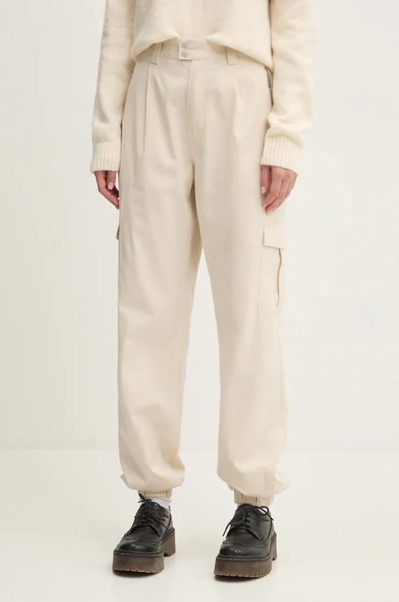 Tommy Jeans spodnie tkanina beżowy DW0DW18592