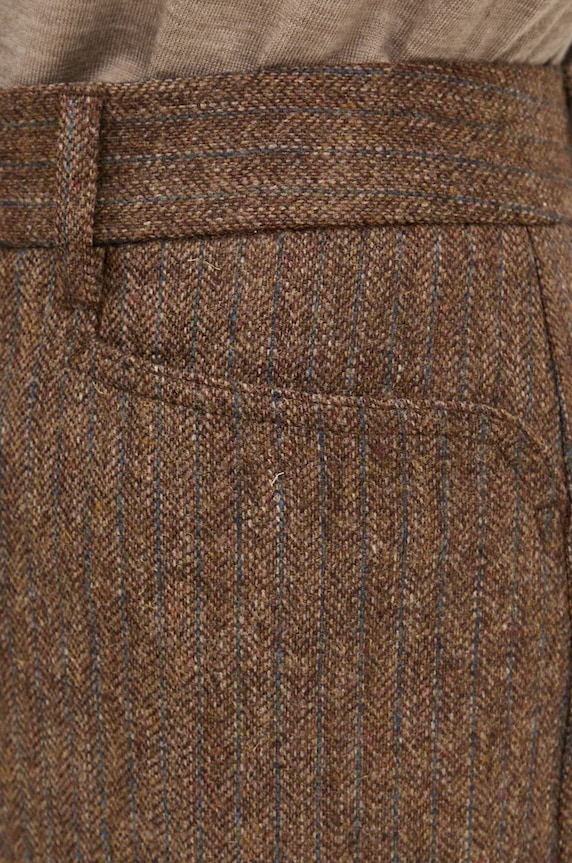 Вовняні штани Remain Herringbone Flare Pants коричневий 5018622977