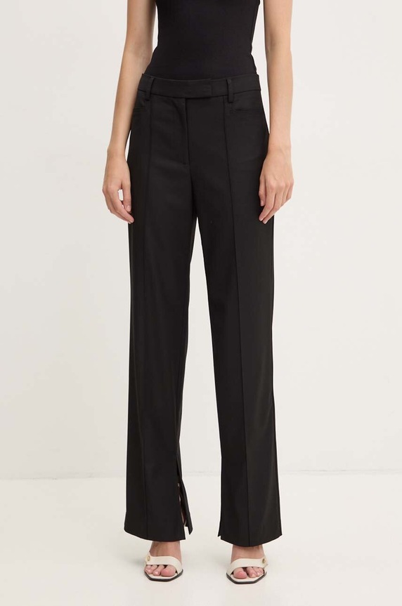 Odjeća Hlače s primjesom vune Remain Slim Suiting Pants 501907100 crna