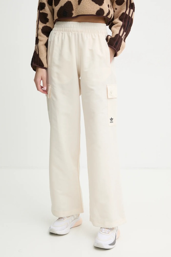 adidas Originals pantaloni Essentials Woven Cargo panza bej IX9970