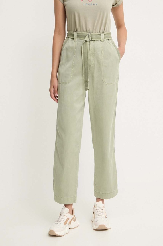 Pepe Jeans spodnie AYLIN tkanina zielony PL211763