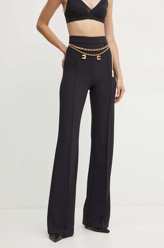 Παντελόνι Elisabetta Franchi με ελαστάν μαύρο PAT3546E2