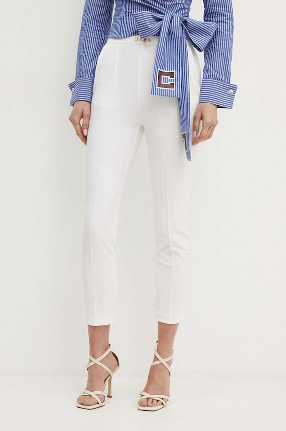 Elisabetta Franchi pantaloni alta beige PA02346E2
