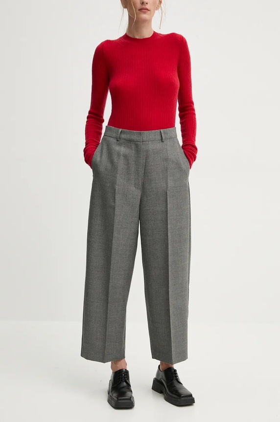 Herskind pantaloni de lana Olsen chinos gri 5329140