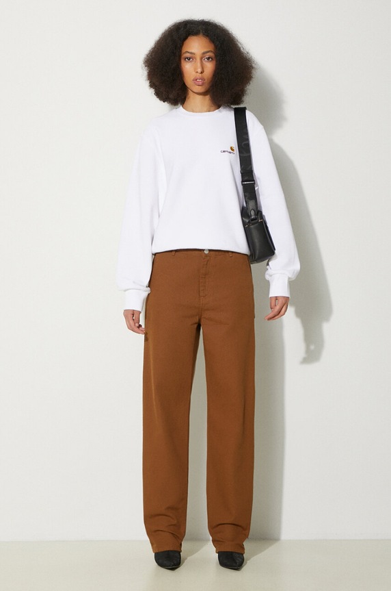 Хлопковые брюки Carhartt WIP Pierce Pant Straight I032966.HZ02 коричневый AW24