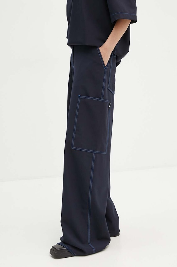 Sunnei pantaloni din lana bleumarin RTWWBOT002