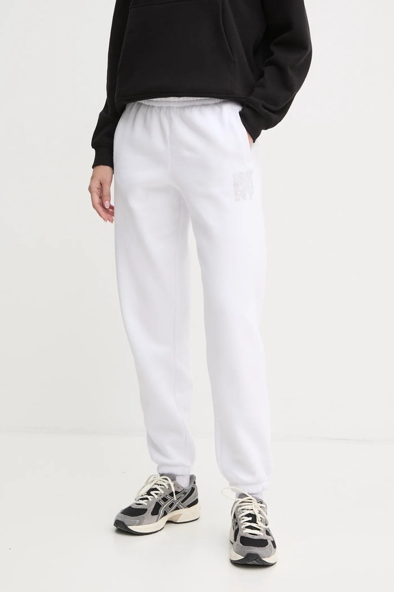 Dkny spodnie dresowe melanż biały DP4P3526