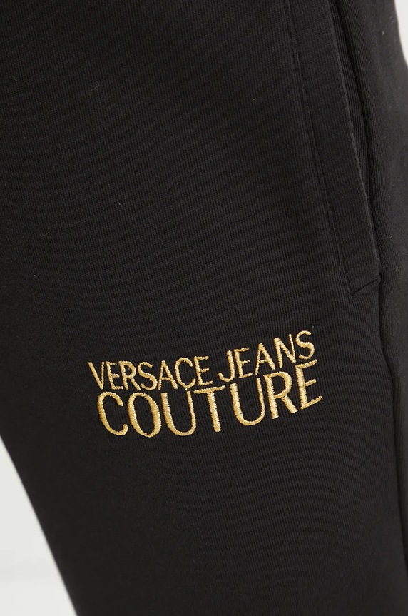 Versace Jeans Couture spodnie dresowe bawełniane czarny 77HAAT06.CF01T