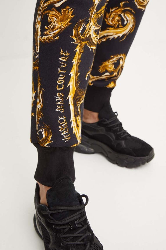 Βαμβακερό παντελόνι Versace Jeans Couture μαύρο 77HAA310.FS171