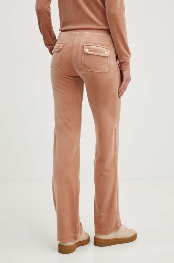 Odzież Juicy Couture spodnie dresowe welurowe DEL RAY GOLD JCAP180G.681 beżowy