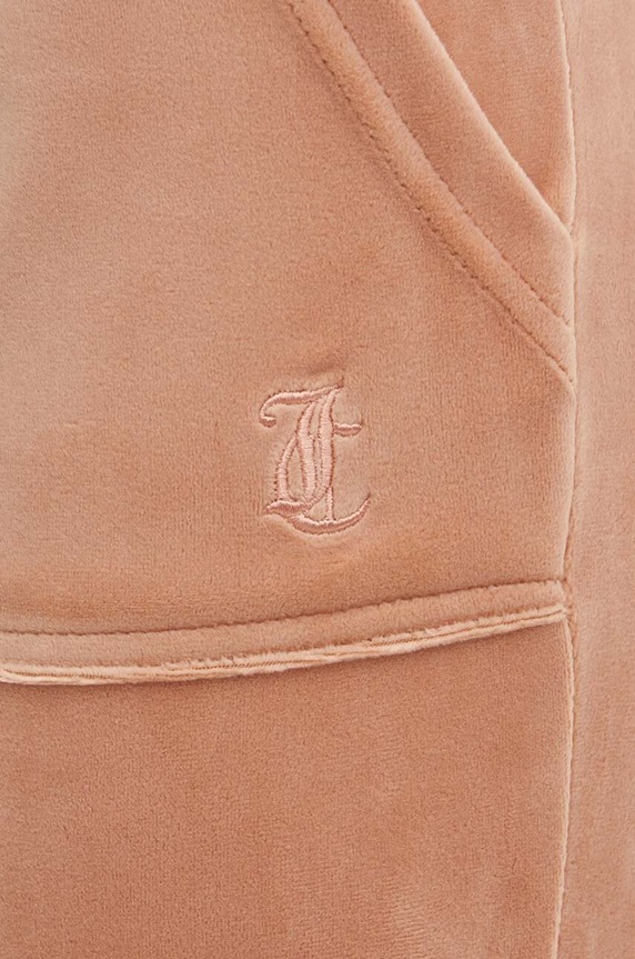 Juicy Couture spodnie dresowe welurowe DEL RAY GOLD beżowy JCAP180G.681