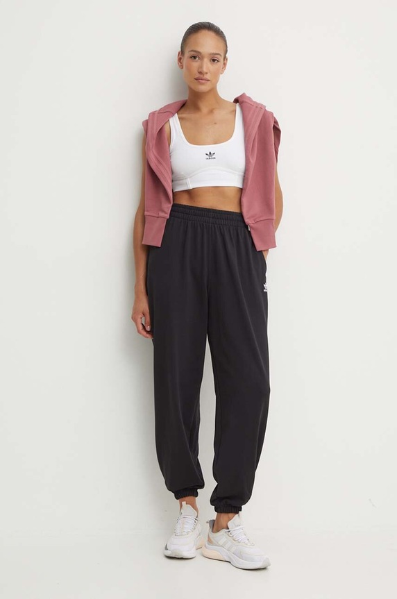 adidas Originals pamut melegítőnadrág IW5730 fekete AW25