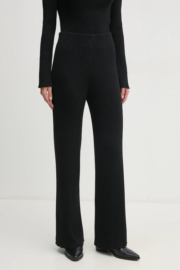 United Colors of Benetton pantaloni de trening tricotaj negru 1194DF00T