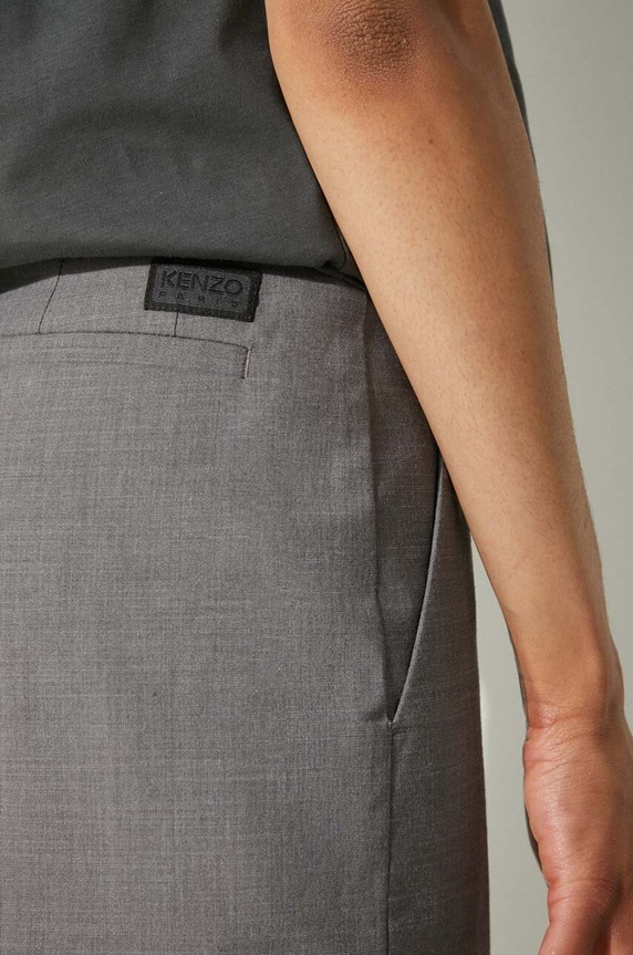 Μάλλινο παντελόνι Kenzo Cool Wool Wide Pants FE62PA0949RB.97 γκρί