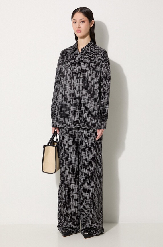 Kalhoty Kenzo Weave Pajama Pants FE62PA0849R1.99 černá AW24