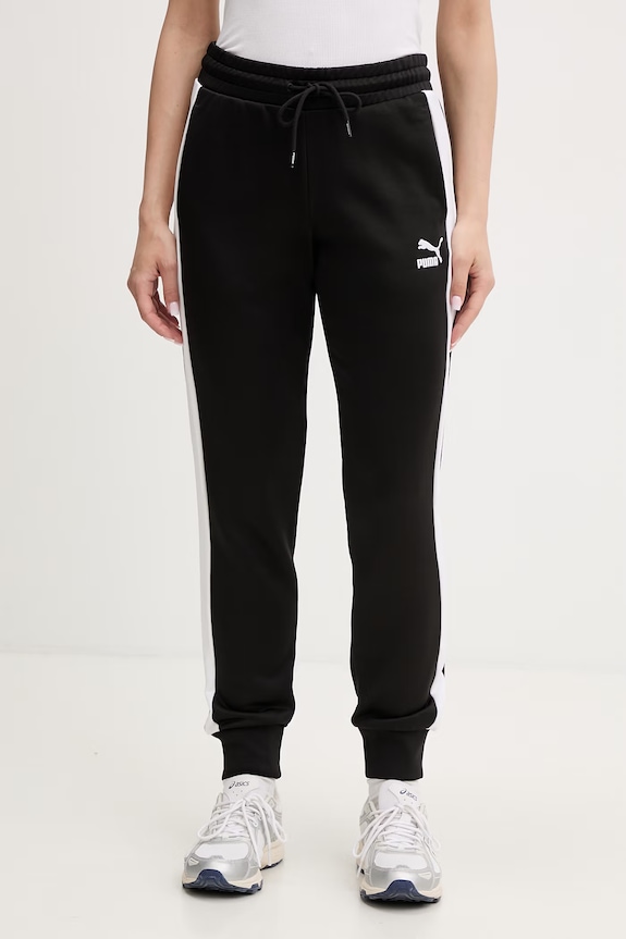 Puma teplákové nohavice dámske Iconic T7 Track Pants s elastanom čierna 627995