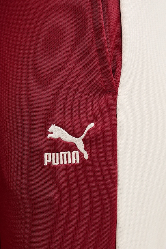 Puma pantaloni de trening Iconic T7 Straight Leg Track Pants burgundia 627996