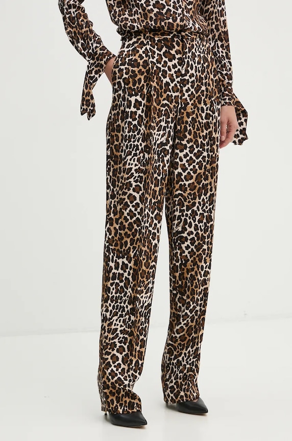 Kalhoty Elisabetta Franchi high hnědá PA05547E2