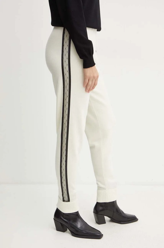 Twinset spodnie wełniane beżowy 242TT3501