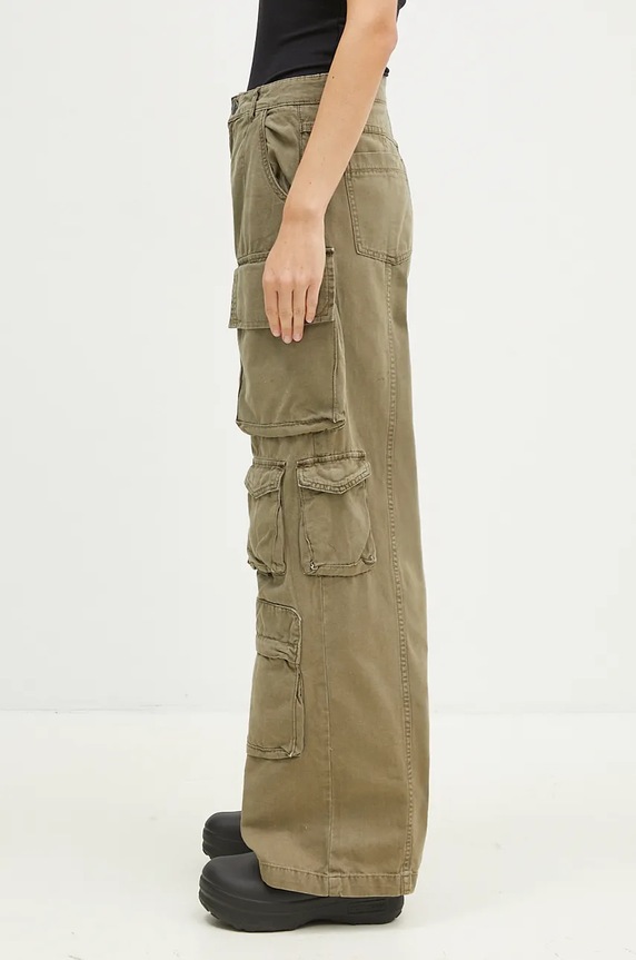 Bavlněné kalhoty Alpha Industries Multipocket Pant 148022 zelená AW24