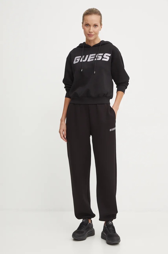 Guess pantaloni tuta CECILIA V4BB13.K7UW2 nero SS26