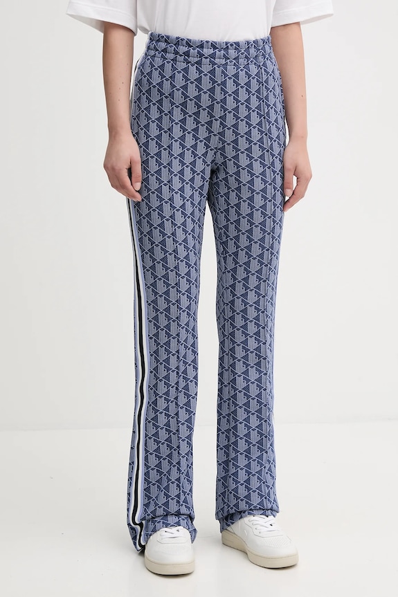 Lacoste spodnie dzwony damskie dzianina niebieski XF9313