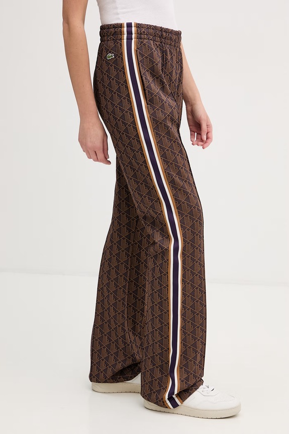 Lacoste spodnie dzwony damskie brązowy XF9313