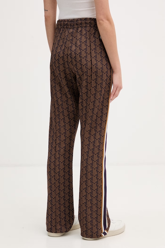 Odzież Lacoste spodnie dzwony damskie XF9313 brązowy