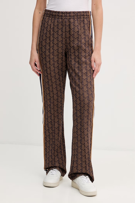 Lacoste spodnie dzwony damskie brązowy XF9313