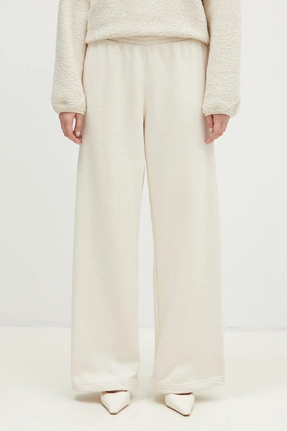 adidas Originals joggers Femme Galore Wideleg Fleece Pants jersey beige JN3027