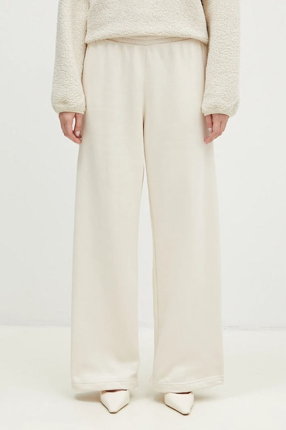 adidas Originals joggers Femme Galore Wideleg Fleece Pants jersey beige JN3027
