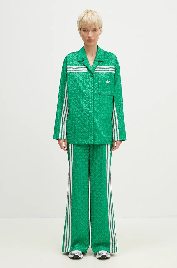 Hlače adidas Originals 70s Wide Leg Pants JN7662 zelena
