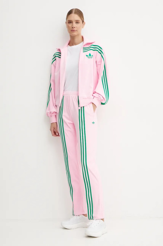 Спортен панталон adidas Originals 70s Velour Track Pant JN8289 розов AW24