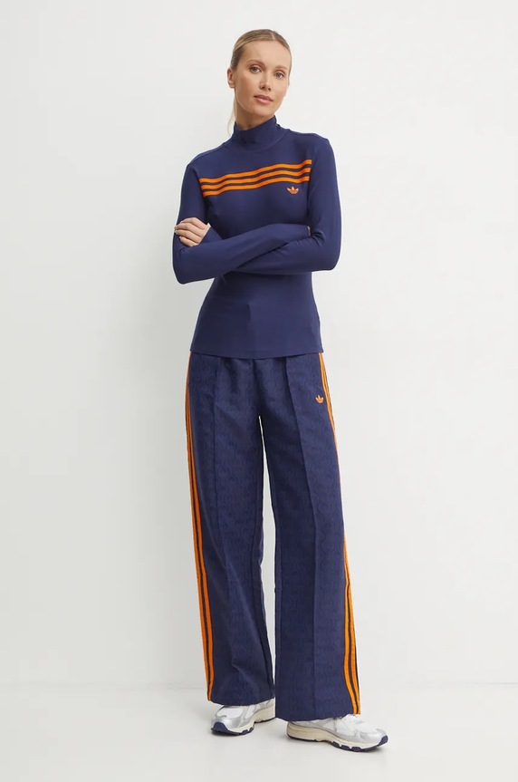 Παντελόνι adidas Originals Oversized Monogram Track Pant JN8306 σκούρο μπλε AW24